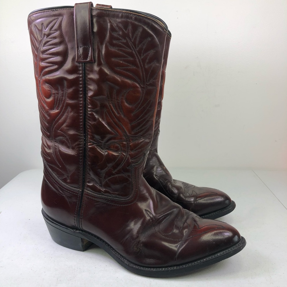 Mason Vintage Western Burgundy Cowboy Boots